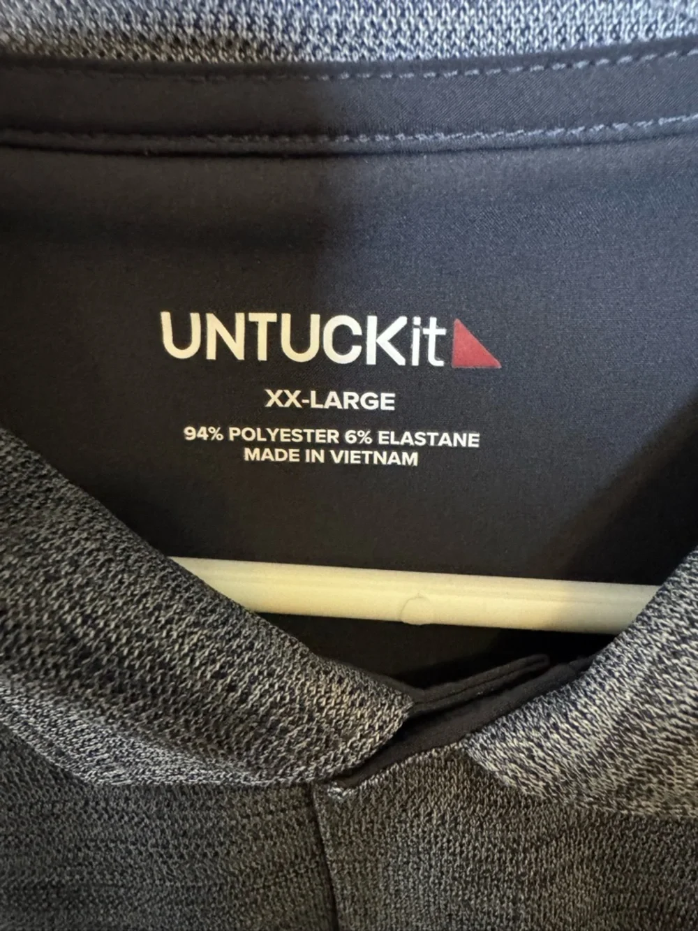 UNTUCKit Men's Heather Gray Polo Shirt 2X - Picture 2 of 3